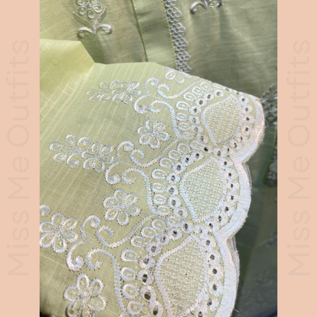Women’s Relaxed Fit Embroidered 2-Piece Suit | Cotton Kameez