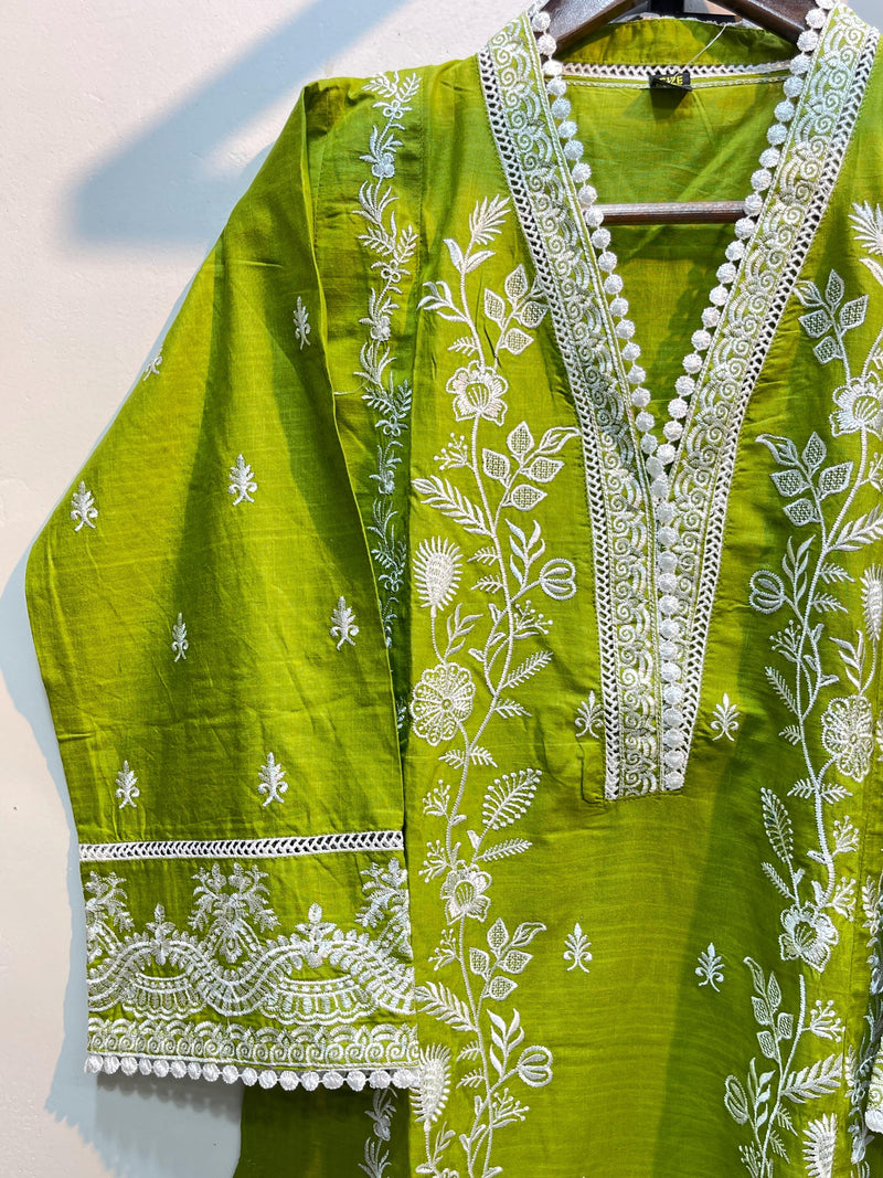 Exclusive Women’s Relaxed Fit Embroidered 2-Piece Outfit | Cotton Kameez